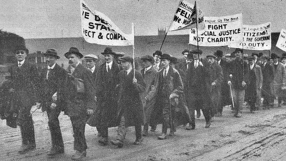 The Blind Workers March - The Daily Sketch, 1920