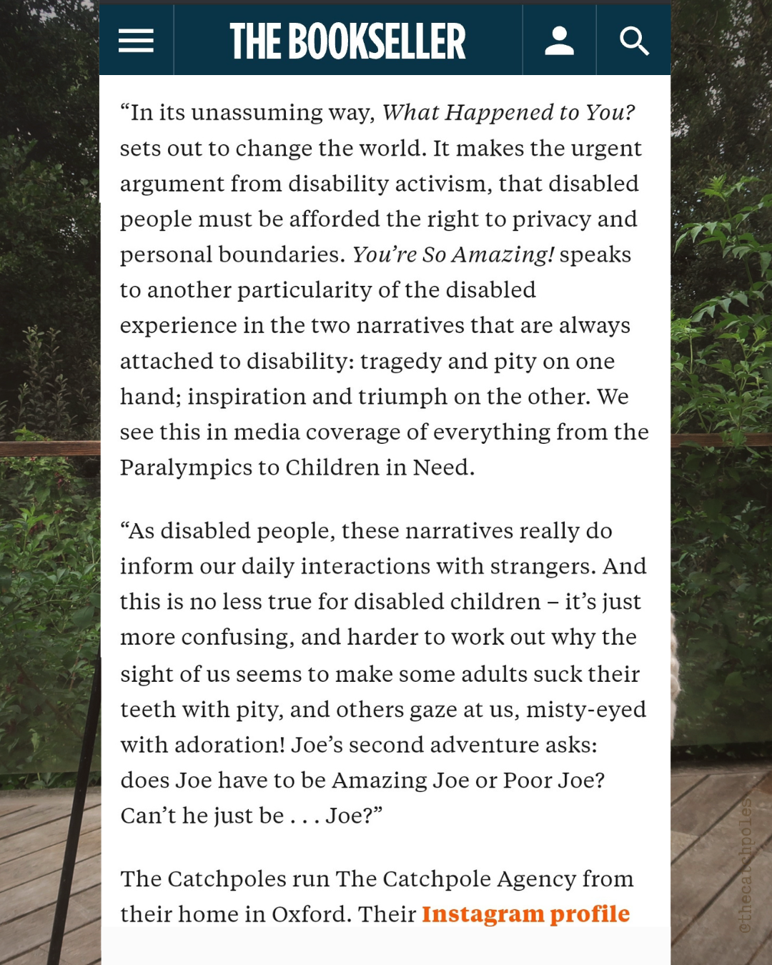 The Bookseller article - page 3