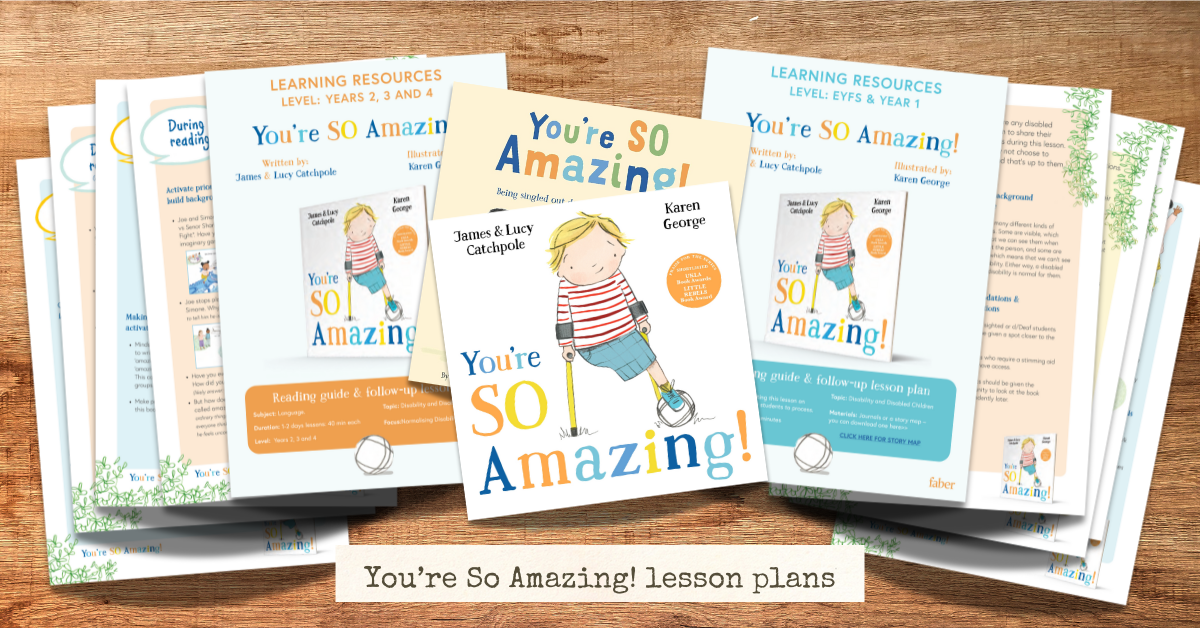 You're So Amazing - UK and US editions, with the two lesson plans (EYFS and Year 1, and Years 2, 3 and 4.